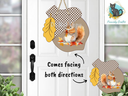 Fall, Acorn, Squirrel Silhouette, Sublimation, Tiered Tray Decor, Digital, PNG, Design, Download, Door Hanger, earrings