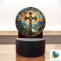 Christmas Stained Glass Cross, Round, Sublimation, Digital, PNG Design, Acrylic, Light Base, Night Light