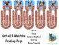 Peeking Dogs Bookmarks - 5 Designs Bundle - German Shepherd, Corgi, Boxer, Shih Tzu, Brown Frenchie - Whatcha Reading? - PNG Download