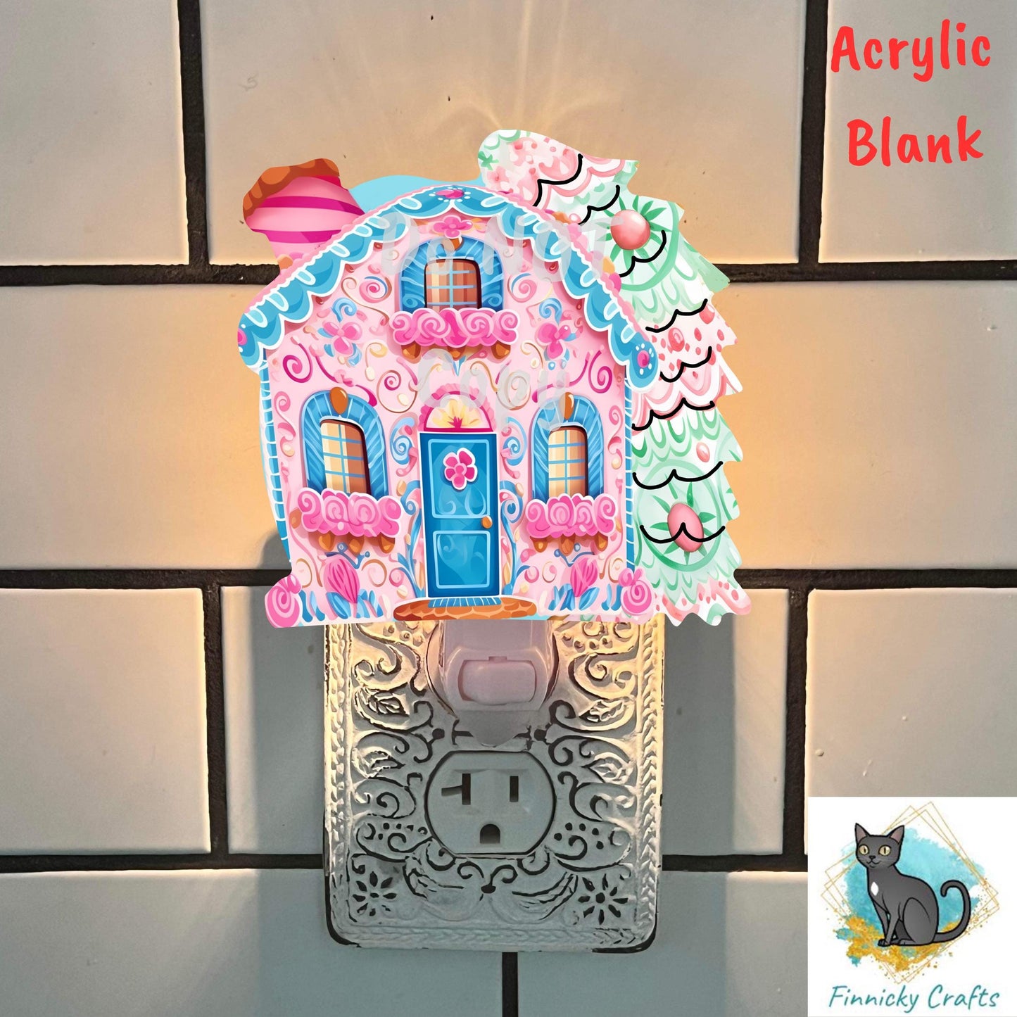 Gingerbread house with tree - Christmas Sublimation Design PNG Graphic Clip Art Digital Download