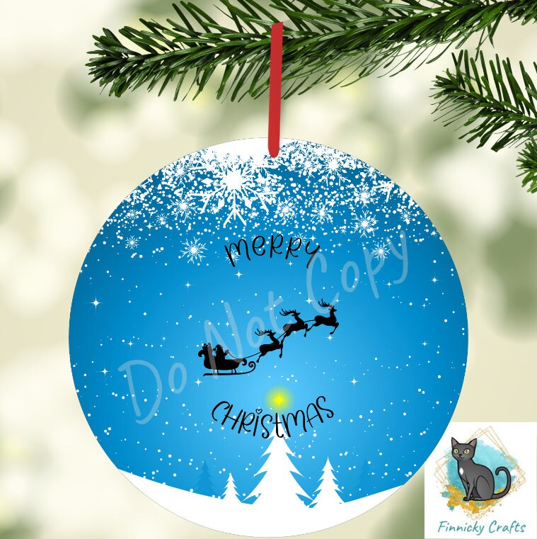 Merry Christmas, Santa Sleigh,Digital, PNG, Download, Wind Spinner, Earrings, Ornament, Sublimation, Printable, Coaster, Round, Christmas