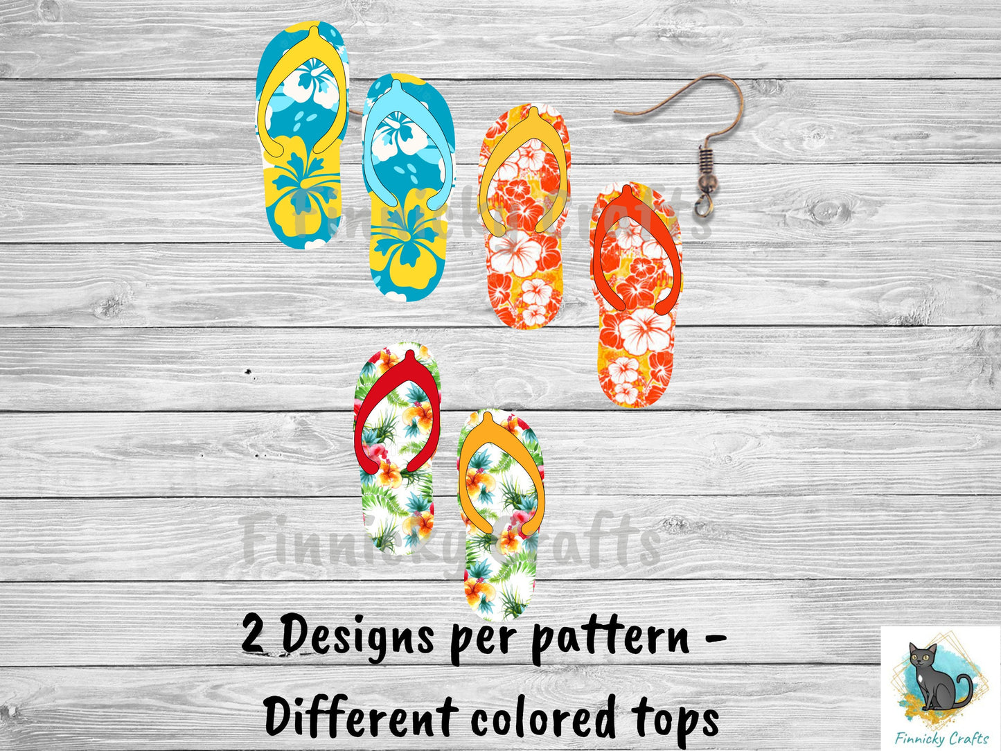 Hawaiian Flip Flops Earrings Shape  png - Sublimation Designs Earrings Png