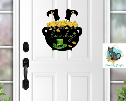 Leprechaun Pot of Gold png - Sublimation Designs Wall Door Hanger