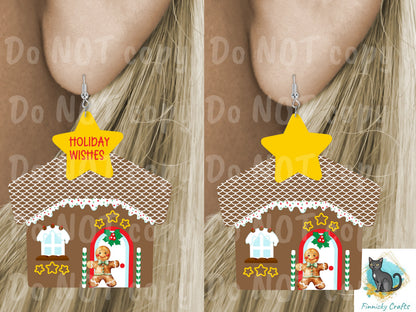 Nativity Scene/Creche, Gingerbread House, Red House Christmas Ornament, Earrings, Badge Reel, Decor, Decoration png