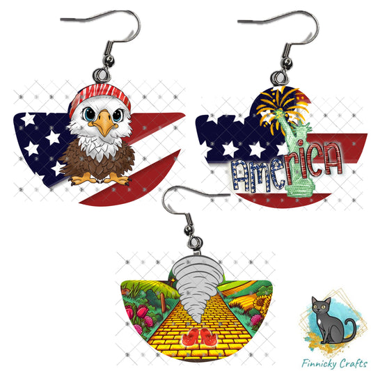 Boho Rounded Bundle, Patriotic, Twister, Eagle, Statue of Liberty, Sublimation, Digital, PNG, Design, Download