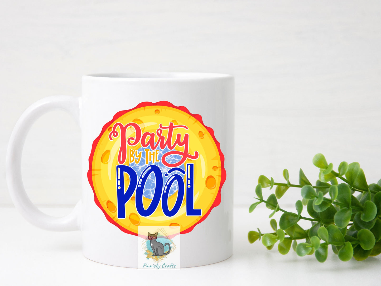 Party by the Pool Round Sign - T-shirt - Cap - Pillow - Apron - Coaster - Cup - Bag Design - Digital Download
