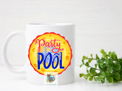 Party by the Pool Round Sign - T-shirt - Cap - Pillow - Apron - Coaster - Cup - Bag Design - Digital Download