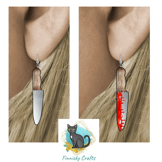 Knife and Bloody knife-PNG Sublimation Design for Earrings, Instant Digital Download