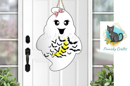 Chubby Girl Ghost, Halloween, Ghost Design, Bats, Sublimation, Digital Design, PNG, Download, Decoration, Earring, Door Hanger