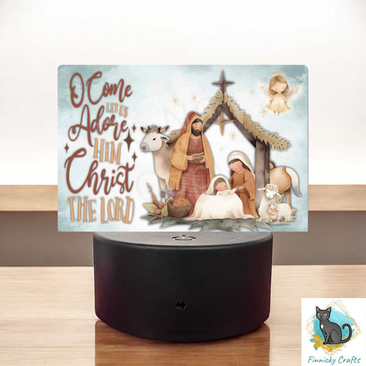 Nativity Rectangle Light Base,  Nightlight, Decoration, Sublimation, Digital, PNG, Design, Download, Baby Jesus, O Come Let Us Adore Him