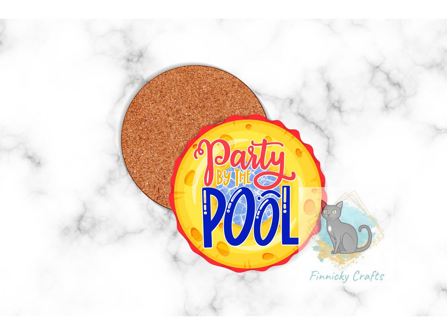 Party by the Pool Round Sign - T-shirt - Cap - Pillow - Apron - Coaster - Cup - Bag Design - Digital Download