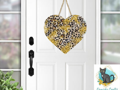 Grunge Leopard Heart, Earrings, Keychain, Wall Hanger, Door Hanger, Sublimation, Digital, PNG, Design, Download Only
