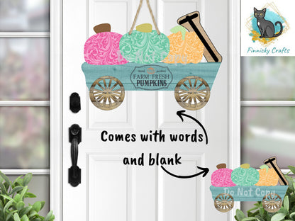 Fall, Pumpkin, Cart Silhouette, Sublimation, Tiered Tray Decor, Digital, PNG, Design, Download, Door Hanger