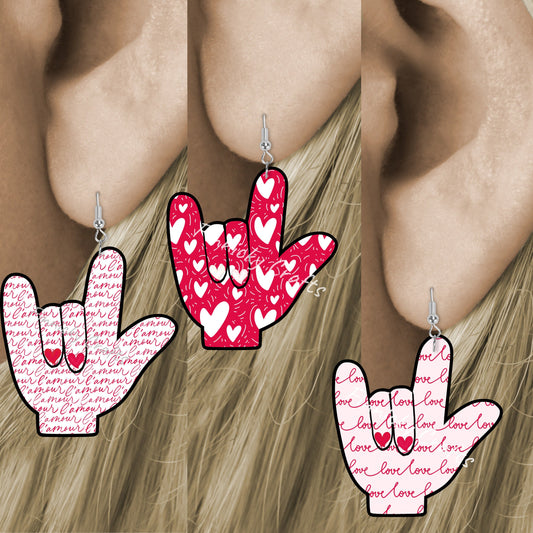 I love you sign language bundle, earrings, Sublimation, Digital Design, PNG, Download, Decoration, Door Hanger, Ornament, MDF, Acrylic