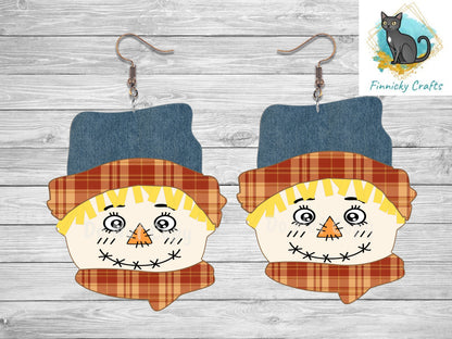 Scarecrow Head Design, Bundle, Fall, Plaid, Autumn, Cute, Sublimation, PNG, Digital Download, Earrings, Door Hanger, Decoration