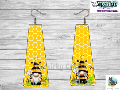 Modern Bar Honeycomb/Bees Digital Design- Earrings