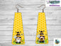 Modern Bar Honeycomb/Bees Digital Design- Earrings