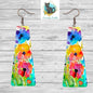 Modern Bar Spring Flowers, Sublimation, Multicolor,  Acrylic, MDF, Digital Design- Earrings