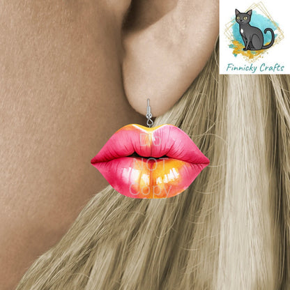 Pink Lemonade Lips -Sublimation Digital Design Bundle - MDF - Acrylic -Night Light-Suncatcher - Earrings- Key ring - Decor