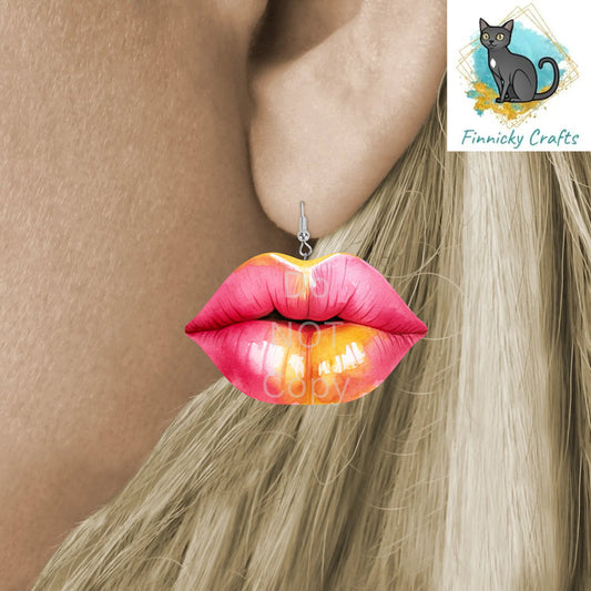 Pink Lemonade Lips -Sublimation Digital Design Bundle - MDF - Acrylic -Night Light-Suncatcher - Earrings- Key ring - Decor