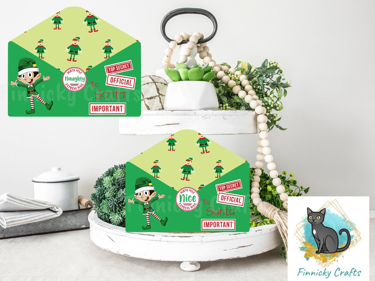 Christmas Letter, Elf Letter to Santa, Letter holder, Naughty, Nice, Sublimation, Digital Design, PNG, Download, Decoration, Ornament