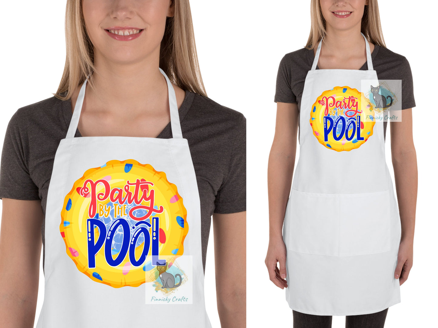 Party by the Pool Round Sign - T-shirt - Hat - Pillow - Apron - Coaster - Cup - Bag Design - Digital Download