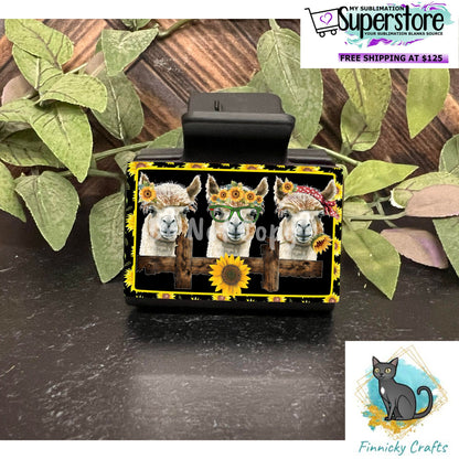 Cute Alpaca Trio/Sunflower Large hair clip, small hair clip, earrings, sublimation, png