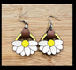 Daisy Open Flower Shape  png - Sublimation Designs - Earrings Png - Leather holder