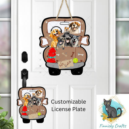 Truck full of dogs -  - Sign - T-Shirt - Earrings - Badge Reel - Truck Shape  png - Sublimation Designs Earrings Png - No Cats