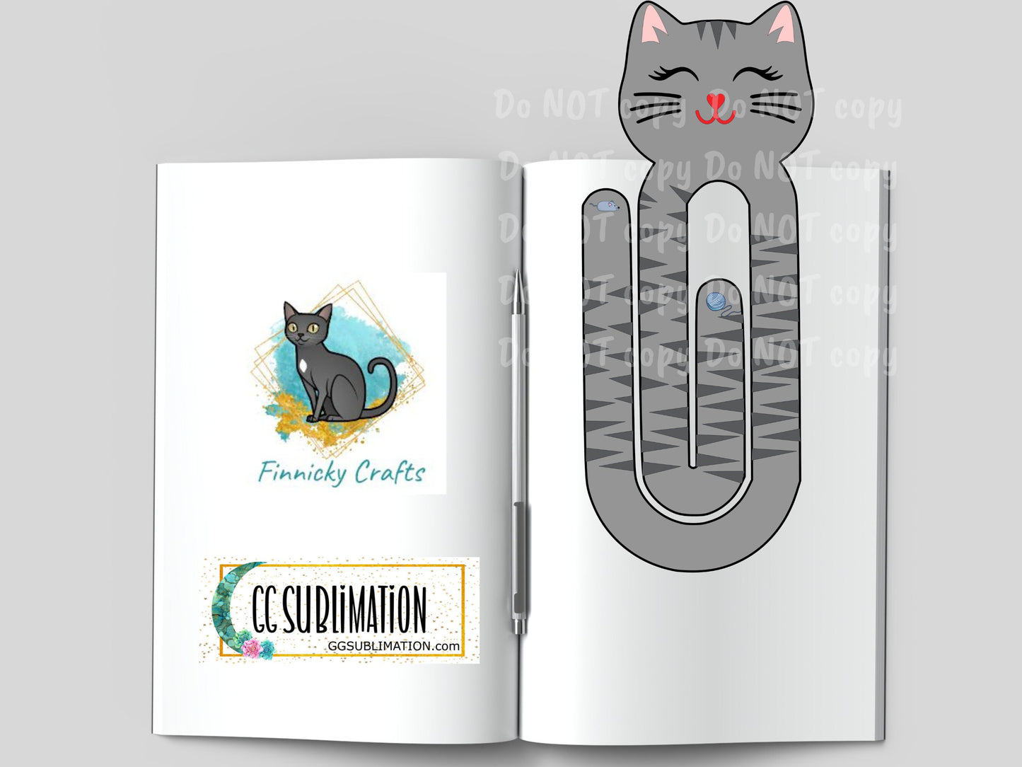 Cat Head Bookmark BUNDLE Sublimation PNG - Books Instant Digital Download - Cat Bookmark PNG