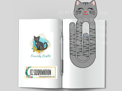 Cat Head Bookmark BUNDLE Sublimation PNG - Books Instant Digital Download - Cat Bookmark PNG