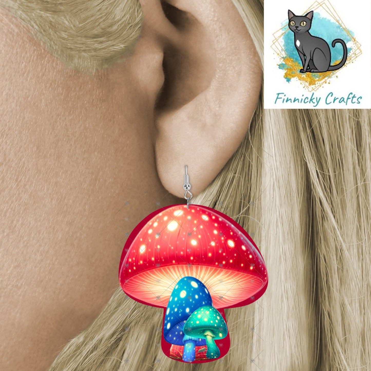 Mushroom Earrings Bundle Sublimation, Digital, PNG, Design, Download
