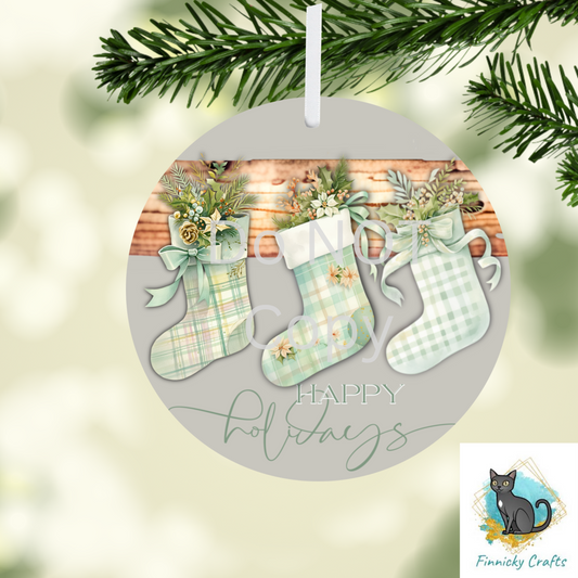 Customizable Mint Christmas stockings  Xmas Sublimation Design PNG Graphic Clip Art Digital Download Round shape (Copy)