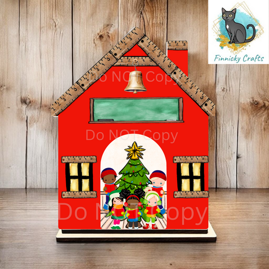 2-Piece, Interchangeable Schoolhouse & Christmas Door Sign, Sublimation, Digital, PNG, Design, Download