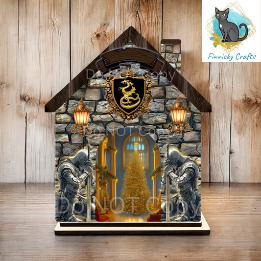 2-Piece, Interchangeable Castle & Christmas Door Sign, Sublimation, Digital, PNG, Design, Download