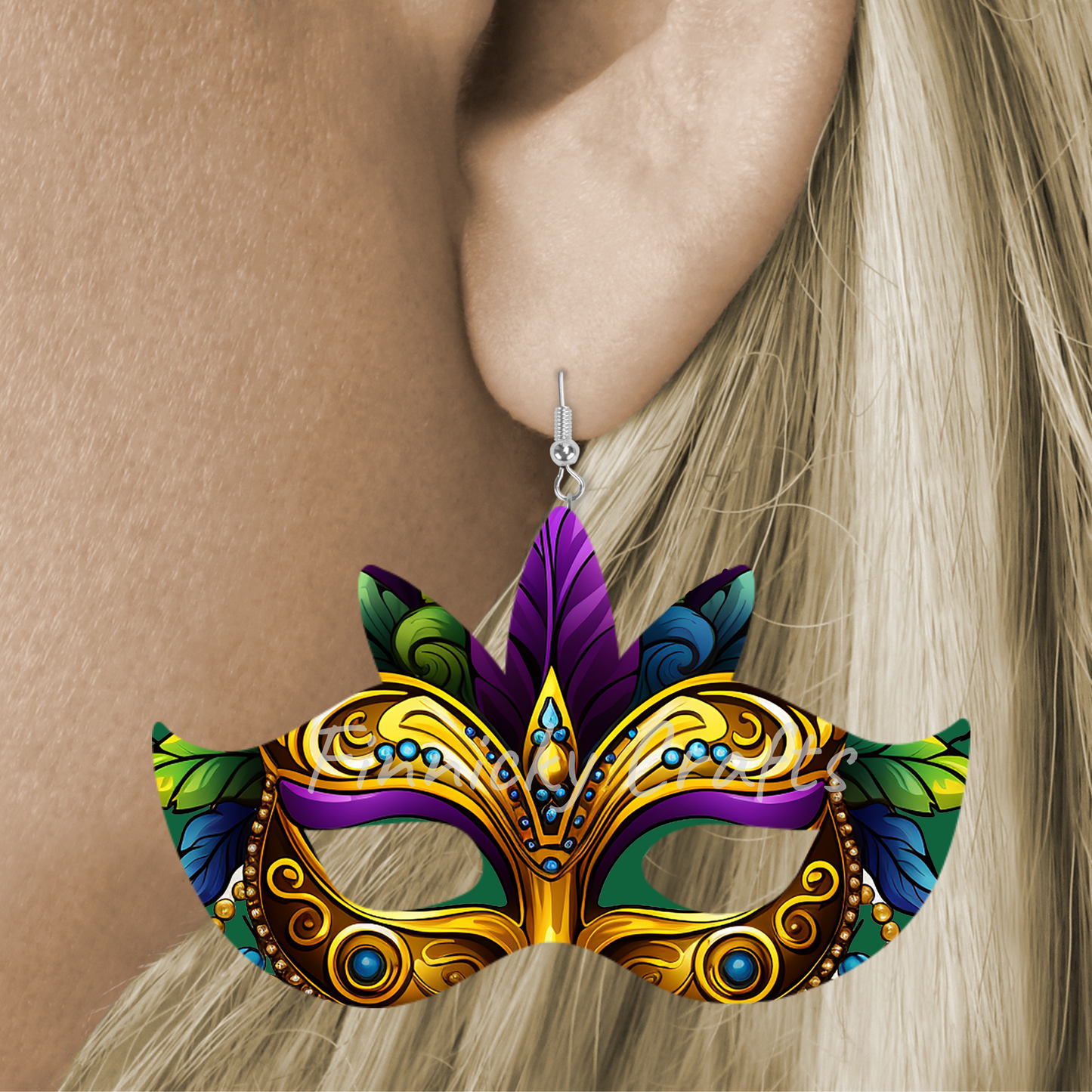 Mardi Gras Masks Earrings Digital Download- Earrings, Keyrings, Ornaments, Decorations (Copy)