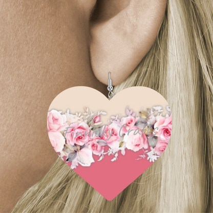 Floral Hearts Bundle, Earrings, Keychain, Wall Hanger, Door Hanger, Sublimation, Digital, PNG, Design, Download Only (Copy)