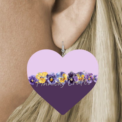 Floral Hearts Bundle, Earrings, Keychain, Wall Hanger, Door Hanger, Sublimation, Digital, PNG, Design, Download Only (Copy)
