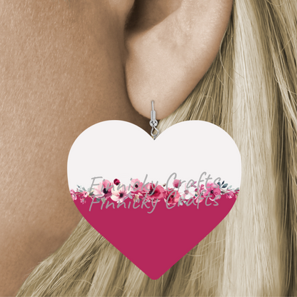 Floral Hearts Bundle, Earrings, Keychain, Wall Hanger, Door Hanger, Sublimation, Digital, PNG, Design, Download Only (Copy)