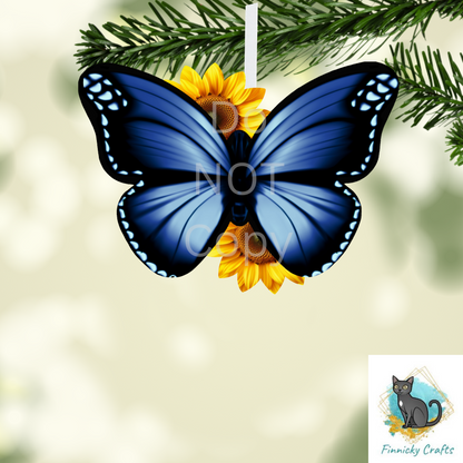 Butterfly Sunflower - Sublimation Designs - Car Visor - Decor - Night Light - Gift - Ornament