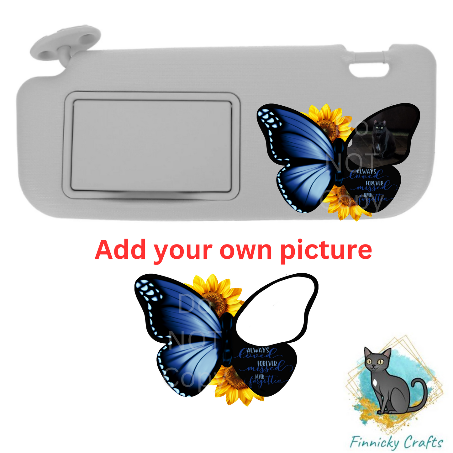 Butterfly Sunflower - Sublimation Designs - Car Visor - Decor - Night Light - Gift - Ornament