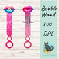 Lips Glitter Bubble Wand Sublimation PNG - Instant Digital Download - PNG