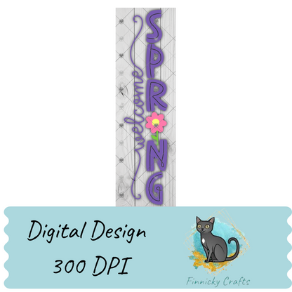 2-Piece, Interchangeable Welcome Spring Lilac Sign Inserts, Sublimation, Digital, PNG, Design, Download