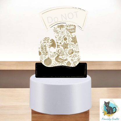 Acrylic Light Base Sublimation Design, Night light, Digital Download - elf stocking - cream, beige, black, gold