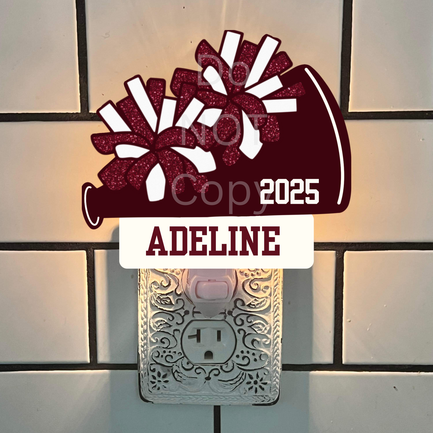 Cheer - Add Personalization-  Christmas Ornament Digital File - Add name, mascot, school