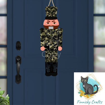 Military camouflage Christmas, Nutcracker, Bundle -  Digital, Design, Sublimation, Ornament, Door Hanger, Earrings, Tiered Tray Decor, PNG, Download Only