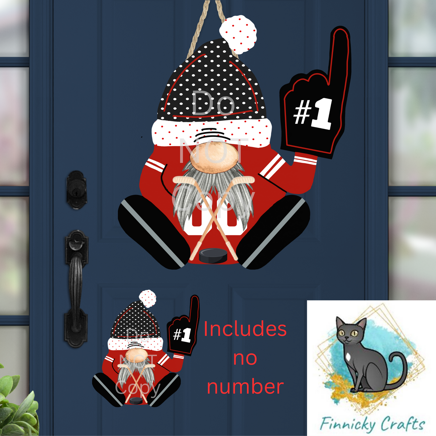 Hockey Gnome Design, Sports, Cute, Sublimation, Digital Design, PNG, Download, Decoration,Earring, Door Hanger,Wreath, Ornament