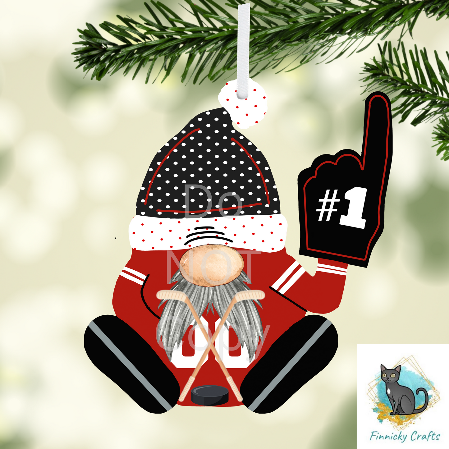 Hockey Gnome Design, Sports, Cute, Sublimation, Digital Design, PNG, Download, Decoration,Earring, Door Hanger,Wreath, Ornament