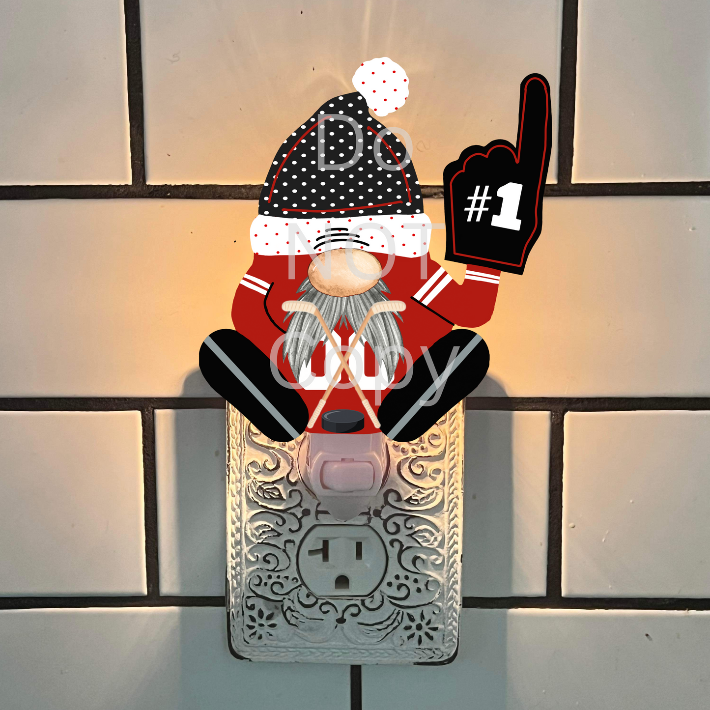 Hockey Gnome Design, Sports, Cute, Sublimation, Digital Design, PNG, Download, Decoration,Earring, Door Hanger,Wreath, Ornament