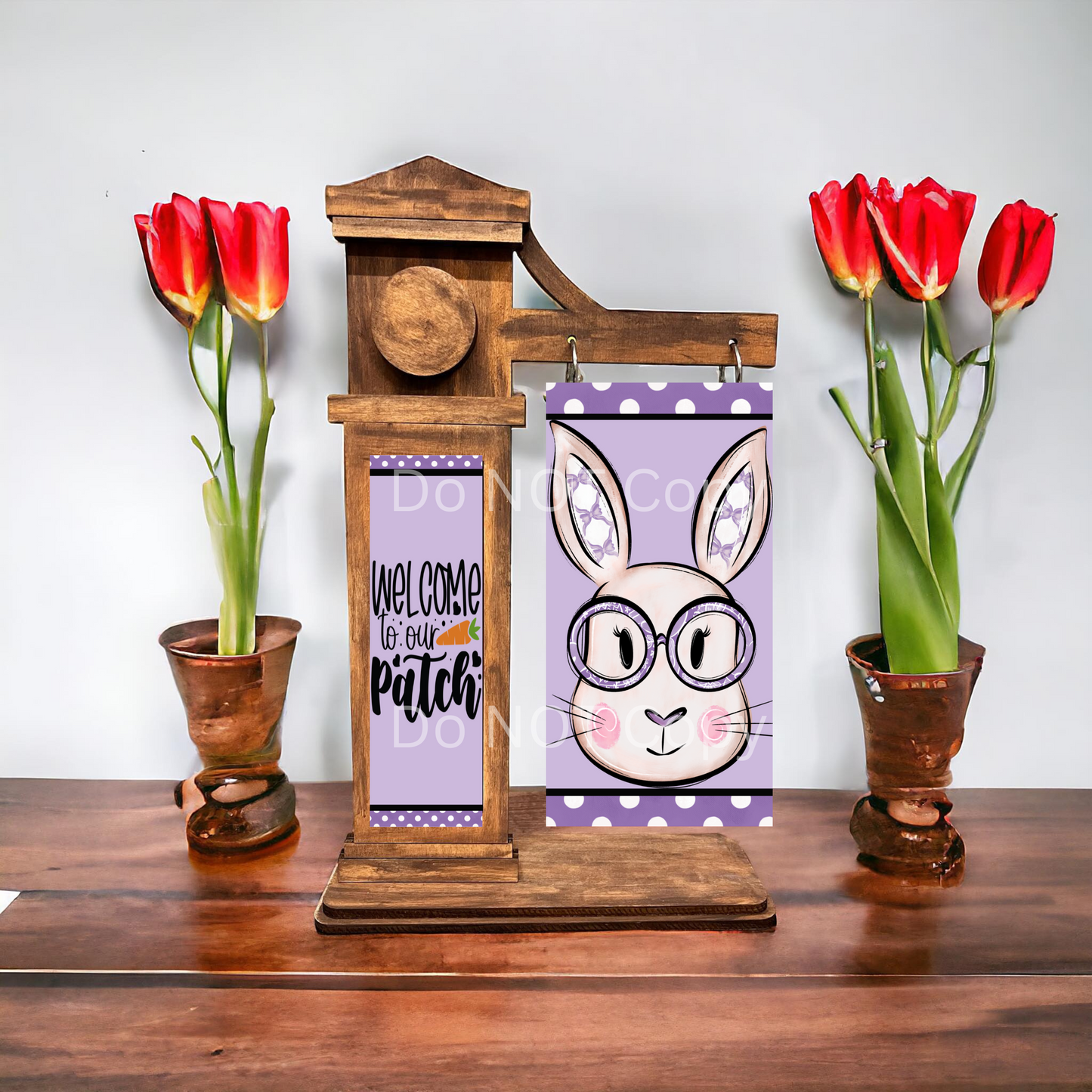 2-Piece, Customizable, Interchangeable Easter Bunny Sign Inserts, Sublimation, Digital, PNG, Design, Download